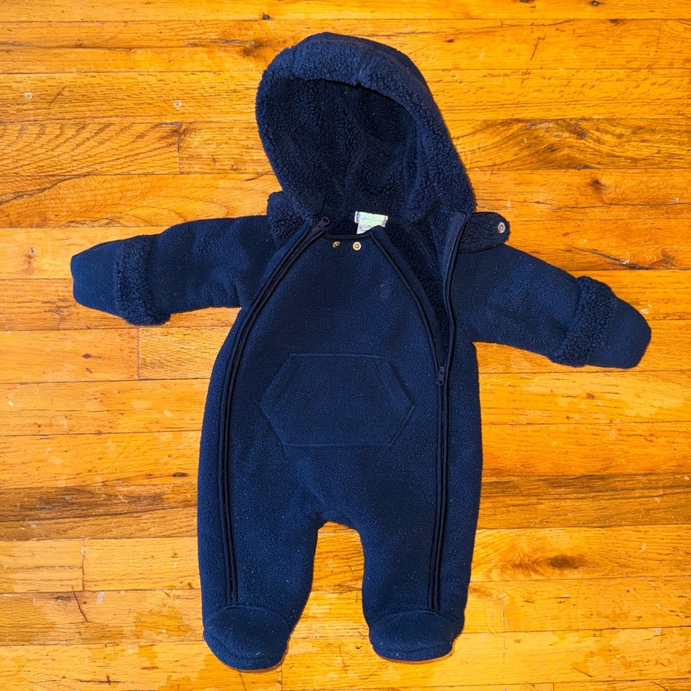 Ralph Lauren snowsuit fleece footie bunting size 3 months